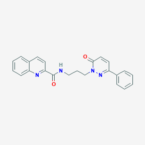 molecular formula C23H20N4O2 B6540221 N-[3-(6-oxo-3-phenyl-1,6-dihydropyridazin-1-yl)propyl]quinoline-2-carboxamide CAS No. 1021266-23-8