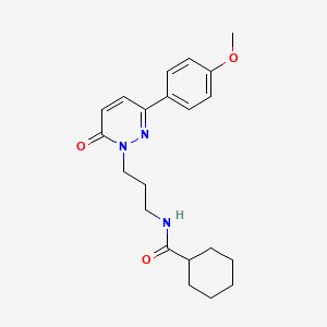molecular formula C21H27N3O3 B6540229 N-{3-[3-(4-methoxyphenyl)-6-oxo-1,6-dihydropyridazin-1-yl]propyl}cyclohexanecarboxamide CAS No. 1021224-31-6