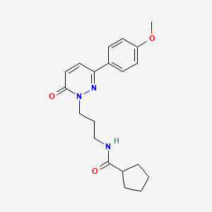 molecular formula C20H25N3O3 B6540252 N-{3-[3-(4-methoxyphenyl)-6-oxo-1,6-dihydropyridazin-1-yl]propyl}cyclopentanecarboxamide CAS No. 1040668-83-4
