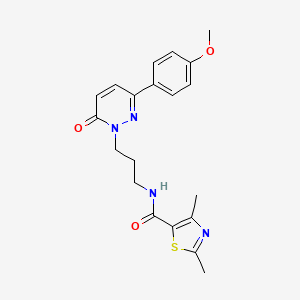 molecular formula C20H22N4O3S B6540257 N-{3-[3-(4-methoxyphenyl)-6-oxo-1,6-dihydropyridazin-1-yl]propyl}-2,4-dimethyl-1,3-thiazole-5-carboxamide CAS No. 1040668-88-9