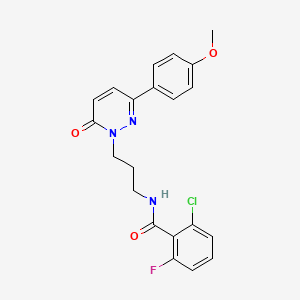 molecular formula C21H19ClFN3O3 B6540264 2-chloro-6-fluoro-N-{3-[3-(4-methoxyphenyl)-6-oxo-1,6-dihydropyridazin-1-yl]propyl}benzamide CAS No. 1021266-37-4