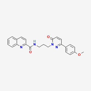 molecular formula C24H22N4O3 B6540267 N-{3-[3-(4-methoxyphenyl)-6-oxo-1,6-dihydropyridazin-1-yl]propyl}quinoline-2-carboxamide CAS No. 1021224-51-0