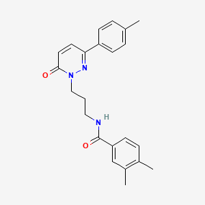 molecular formula C23H25N3O2 B6540270 3,4-dimethyl-N-{3-[3-(4-methylphenyl)-6-oxo-1,6-dihydropyridazin-1-yl]propyl}benzamide CAS No. 1040669-00-8