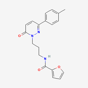 molecular formula C19H19N3O3 B6540273 N-{3-[3-(4-methylphenyl)-6-oxo-1,6-dihydropyridazin-1-yl]propyl}furan-2-carboxamide CAS No. 1021266-41-0