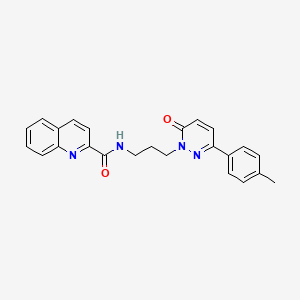 molecular formula C24H22N4O2 B6540288 N-{3-[3-(4-methylphenyl)-6-oxo-1,6-dihydropyridazin-1-yl]propyl}quinoline-2-carboxamide CAS No. 1021266-47-6