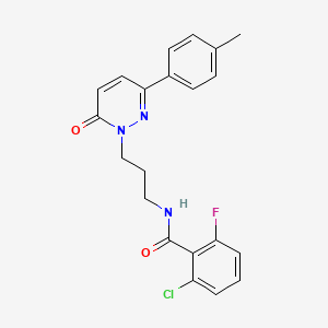 molecular formula C21H19ClFN3O2 B6540290 2-chloro-6-fluoro-N-{3-[3-(4-methylphenyl)-6-oxo-1,6-dihydropyridazin-1-yl]propyl}benzamide CAS No. 1021224-78-1