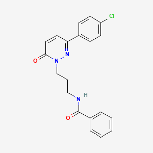 molecular formula C20H18ClN3O2 B6540301 N-{3-[3-(4-chlorophenyl)-6-oxo-1,6-dihydropyridazin-1-yl]propyl}benzamide CAS No. 1021266-53-4