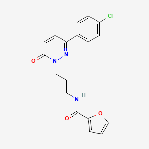 molecular formula C18H16ClN3O3 B6540303 N-{3-[3-(4-chlorophenyl)-6-oxo-1,6-dihydropyridazin-1-yl]propyl}furan-2-carboxamide CAS No. 1021224-84-9
