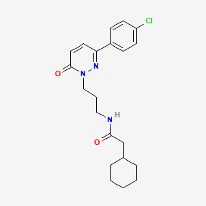 molecular formula C21H26ClN3O2 B6540305 N-{3-[3-(4-chlorophenyl)-6-oxo-1,6-dihydropyridazin-1-yl]propyl}-2-cyclohexylacetamide CAS No. 1040669-06-4