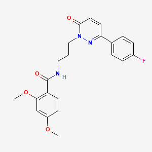 molecular formula C22H22FN3O4 B6540340 N-{3-[3-(4-fluorophenyl)-6-oxo-1,6-dihydropyridazin-1-yl]propyl}-2,4-dimethoxybenzamide CAS No. 1021266-66-9