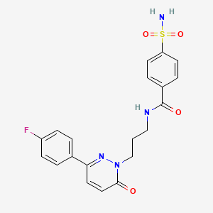 molecular formula C20H19FN4O4S B6540356 N-{3-[3-(4-fluorophenyl)-6-oxo-1,6-dihydropyridazin-1-yl]propyl}-4-sulfamoylbenzamide CAS No. 1040669-37-1
