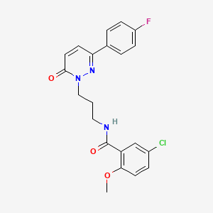 molecular formula C21H19ClFN3O3 B6540357 5-chloro-N-{3-[3-(4-fluorophenyl)-6-oxo-1,6-dihydropyridazin-1-yl]propyl}-2-methoxybenzamide CAS No. 1021266-74-9