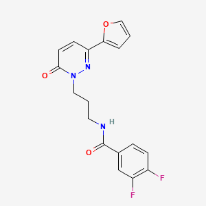 molecular formula C18H15F2N3O3 B6540378 3,4-difluoro-N-{3-[3-(furan-2-yl)-6-oxo-1,6-dihydropyridazin-1-yl]propyl}benzamide CAS No. 1021225-35-3