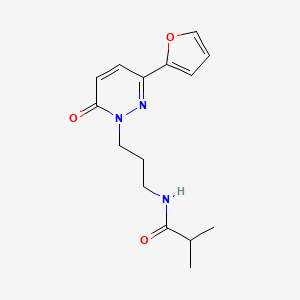 molecular formula C15H19N3O3 B6540386 N-{3-[3-(furan-2-yl)-6-oxo-1,6-dihydropyridazin-1-yl]propyl}-2-methylpropanamide CAS No. 1021225-41-1
