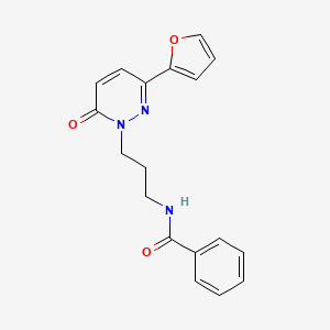 molecular formula C18H17N3O3 B6540394 N-{3-[3-(furan-2-yl)-6-oxo-1,6-dihydropyridazin-1-yl]propyl}benzamide CAS No. 1021252-26-5