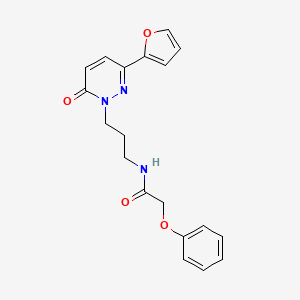 molecular formula C19H19N3O4 B6540402 N-{3-[3-(furan-2-yl)-6-oxo-1,6-dihydropyridazin-1-yl]propyl}-2-phenoxyacetamide CAS No. 1021225-48-8