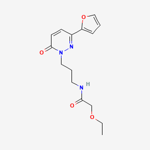 molecular formula C15H19N3O4 B6540408 2-ethoxy-N-{3-[3-(furan-2-yl)-6-oxo-1,6-dihydropyridazin-1-yl]propyl}acetamide CAS No. 1021252-35-6