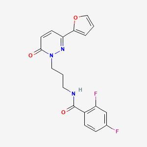 molecular formula C18H15F2N3O3 B6540412 2,4-difluoro-N-{3-[3-(furan-2-yl)-6-oxo-1,6-dihydropyridazin-1-yl]propyl}benzamide CAS No. 1021252-38-9