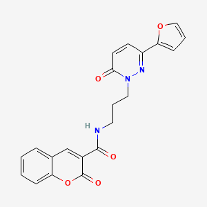 molecular formula C21H17N3O5 B6540417 N-{3-[3-(furan-2-yl)-6-oxo-1,6-dihydropyridazin-1-yl]propyl}-2-oxo-2H-chromene-3-carboxamide CAS No. 1021225-58-0