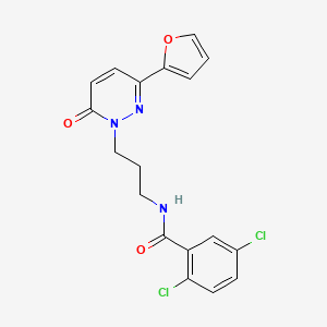 molecular formula C18H15Cl2N3O3 B6540422 2,5-dichloro-N-{3-[3-(furan-2-yl)-6-oxo-1,6-dihydropyridazin-1-yl]propyl}benzamide CAS No. 1021225-66-0