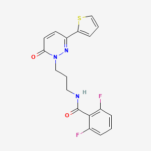 molecular formula C18H15F2N3O2S B6540435 2,6-difluoro-N-{3-[6-oxo-3-(thiophen-2-yl)-1,6-dihydropyridazin-1-yl]propyl}benzamide CAS No. 1021225-72-8