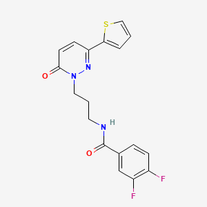 molecular formula C18H15F2N3O2S B6540440 3,4-difluoro-N-{3-[6-oxo-3-(thiophen-2-yl)-1,6-dihydropyridazin-1-yl]propyl}benzamide CAS No. 1021252-56-1