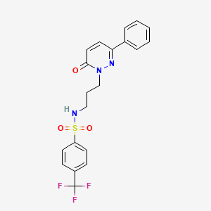 molecular formula C20H18F3N3O3S B6540466 N-[3-(6-oxo-3-phenyl-1,6-dihydropyridazin-1-yl)propyl]-4-(trifluoromethyl)benzene-1-sulfonamide CAS No. 1021226-17-4