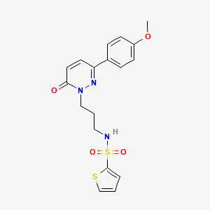 molecular formula C18H19N3O4S2 B6540474 N-{3-[3-(4-methoxyphenyl)-6-oxo-1,6-dihydropyridazin-1-yl]propyl}thiophene-2-sulfonamide CAS No. 1040669-55-3