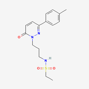 molecular formula C16H21N3O3S B6540488 N-{3-[3-(4-methylphenyl)-6-oxo-1,6-dihydropyridazin-1-yl]propyl}ethane-1-sulfonamide CAS No. 1021253-06-4