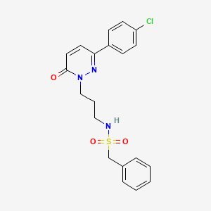 molecular formula C20H20ClN3O3S B6540495 N-{3-[3-(4-chlorophenyl)-6-oxo-1,6-dihydropyridazin-1-yl]propyl}-1-phenylmethanesulfonamide CAS No. 1021253-26-8