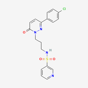 molecular formula C18H17ClN4O3S B6540499 N-{3-[3-(4-chlorophenyl)-6-oxo-1,6-dihydropyridazin-1-yl]propyl}pyridine-3-sulfonamide CAS No. 1021253-22-4
