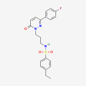 molecular formula C21H22FN3O3S B6540507 4-ethyl-N-{3-[3-(4-fluorophenyl)-6-oxo-1,6-dihydropyridazin-1-yl]propyl}benzene-1-sulfonamide CAS No. 1021226-58-3