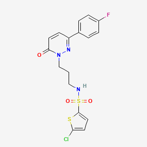 molecular formula C17H15ClFN3O3S2 B6540518 5-chloro-N-{3-[3-(4-fluorophenyl)-6-oxo-1,6-dihydropyridazin-1-yl]propyl}thiophene-2-sulfonamide CAS No. 1021226-70-9