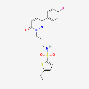 molecular formula C19H20FN3O3S2 B6540522 5-ethyl-N-{3-[3-(4-fluorophenyl)-6-oxo-1,6-dihydropyridazin-1-yl]propyl}thiophene-2-sulfonamide CAS No. 1021253-45-1