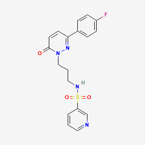 molecular formula C18H17FN4O3S B6540527 N-{3-[3-(4-fluorophenyl)-6-oxo-1,6-dihydropyridazin-1-yl]propyl}pyridine-3-sulfonamide CAS No. 1021253-42-8