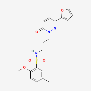 molecular formula C19H21N3O5S B6540546 N-{3-[3-(furan-2-yl)-6-oxo-1,6-dihydropyridazin-1-yl]propyl}-2-methoxy-5-methylbenzene-1-sulfonamide CAS No. 1021253-56-4