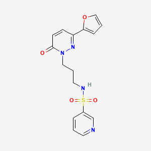 molecular formula C16H16N4O4S B6540557 N-{3-[3-(furan-2-yl)-6-oxo-1,6-dihydropyridazin-1-yl]propyl}pyridine-3-sulfonamide CAS No. 1021253-62-2