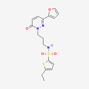 molecular formula C17H19N3O4S2 B6540558 5-ethyl-N-{3-[3-(furan-2-yl)-6-oxo-1,6-dihydropyridazin-1-yl]propyl}thiophene-2-sulfonamide CAS No. 1021227-14-4