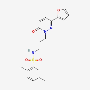 molecular formula C19H21N3O4S B6540565 N-{3-[3-(furan-2-yl)-6-oxo-1,6-dihydropyridazin-1-yl]propyl}-2,5-dimethylbenzene-1-sulfonamide CAS No. 1021253-74-6