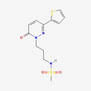 molecular formula C12H15N3O3S2 B6540581 N-{3-[6-oxo-3-(thiophen-2-yl)-1,6-dihydropyridazin-1-yl]propyl}methanesulfonamide CAS No. 1040669-89-3