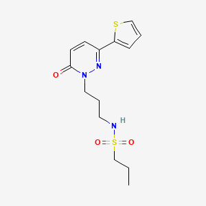molecular formula C14H19N3O3S2 B6540584 N-{3-[6-oxo-3-(thiophen-2-yl)-1,6-dihydropyridazin-1-yl]propyl}propane-1-sulfonamide CAS No. 1040669-95-1