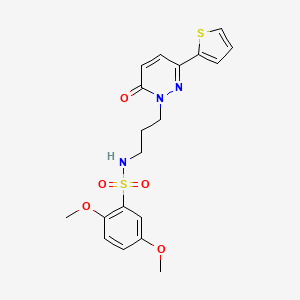 molecular formula C19H21N3O5S2 B6540590 2,5-dimethoxy-N-{3-[6-oxo-3-(thiophen-2-yl)-1,6-dihydropyridazin-1-yl]propyl}benzene-1-sulfonamide CAS No. 1040670-13-0
