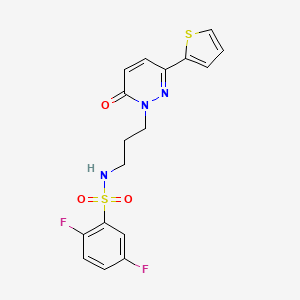 molecular formula C17H15F2N3O3S2 B6540592 2,5-difluoro-N-{3-[6-oxo-3-(thiophen-2-yl)-1,6-dihydropyridazin-1-yl]propyl}benzene-1-sulfonamide CAS No. 1040670-60-7
