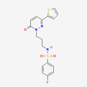 4-fluoro-N-{3-[6-oxo-3-(thiophen-2-yl)-1,6-dihydropyridazin-1-yl]propyl}benzene-1-sulfonamide