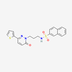 molecular formula C21H19N3O3S2 B6540610 N-{3-[6-oxo-3-(thiophen-2-yl)-1,6-dihydropyridazin-1-yl]propyl}naphthalene-2-sulfonamide CAS No. 1040670-74-3
