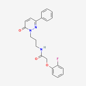molecular formula C21H20FN3O3 B6540624 2-(2-fluorophenoxy)-N-[3-(6-oxo-3-phenyl-1,6-dihydropyridazin-1-yl)propyl]acetamide CAS No. 1021217-05-9