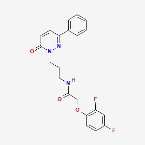 molecular formula C21H19F2N3O3 B6540630 2-(2,4-difluorophenoxy)-N-[3-(6-oxo-3-phenyl-1,6-dihydropyridazin-1-yl)propyl]acetamide CAS No. 1021253-81-5