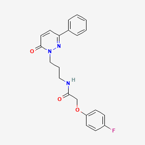 2-(4-fluorophenoxy)-N-[3-(6-oxo-3-phenyl-1,6-dihydropyridazin-1-yl)propyl]acetamide