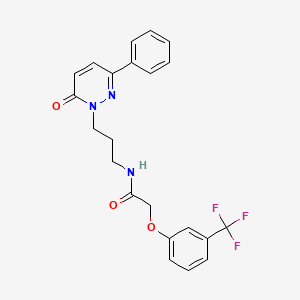 molecular formula C22H20F3N3O3 B6540648 N-[3-(6-oxo-3-phenyl-1,6-dihydropyridazin-1-yl)propyl]-2-[3-(trifluoromethyl)phenoxy]acetamide CAS No. 1058199-30-6