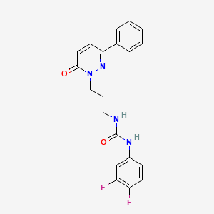 molecular formula C20H18F2N4O2 B6540655 1-(3,4-difluorophenyl)-3-[3-(6-oxo-3-phenyl-1,6-dihydropyridazin-1-yl)propyl]urea CAS No. 1060179-91-0